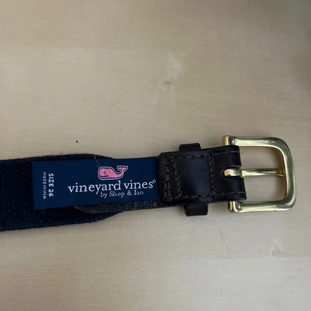 Vineyard Vines Boy’s American Flag Canvas Club Navy Blue Belt